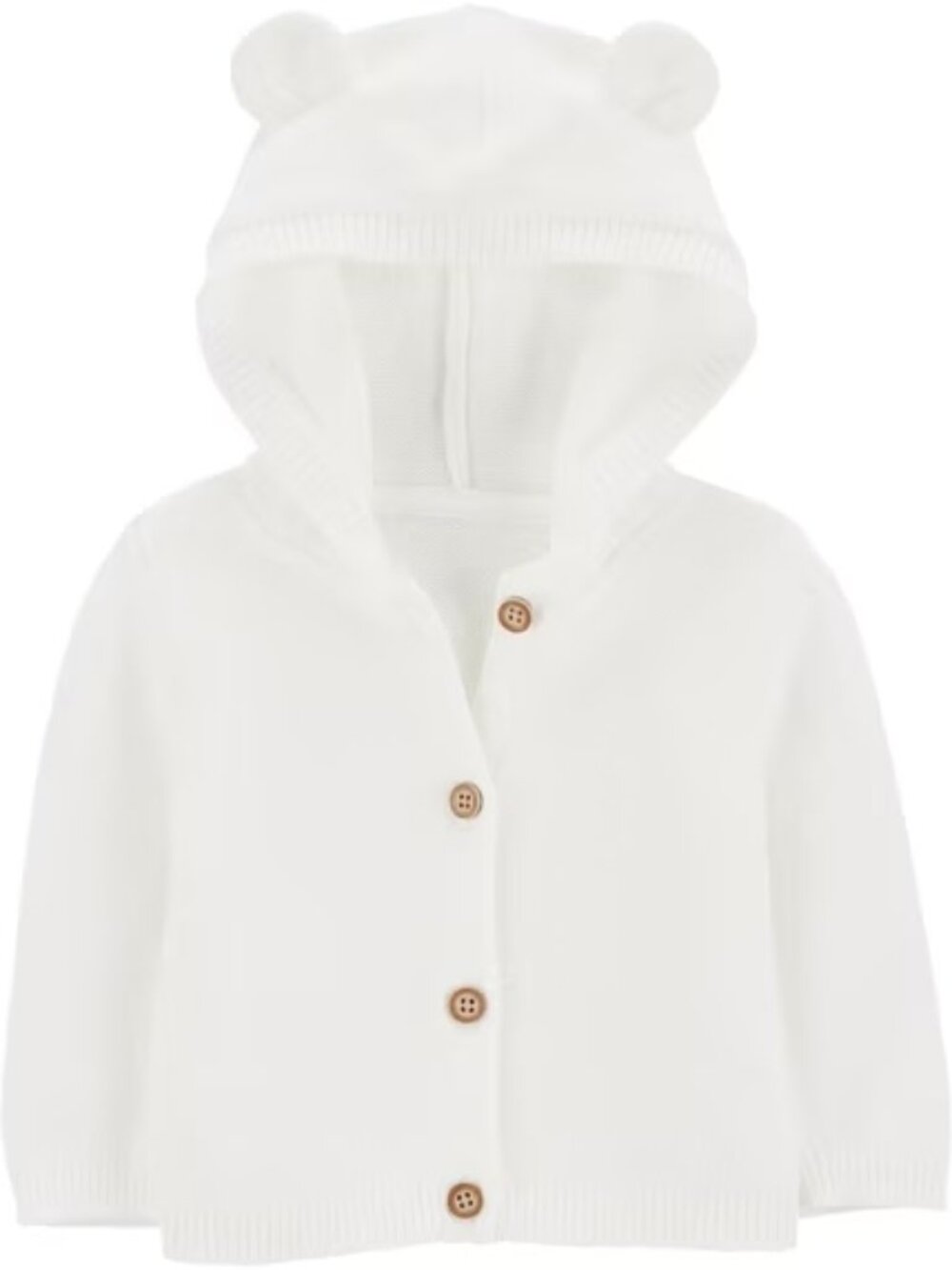 Carter's White Knit Hooded Cardigan Sweater 3M